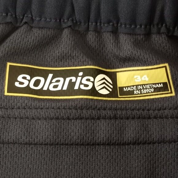 Solaris Navy Blue Athletic Workout Cargo Shorts Elastic Drawstring Waist - Picture 7 of 8